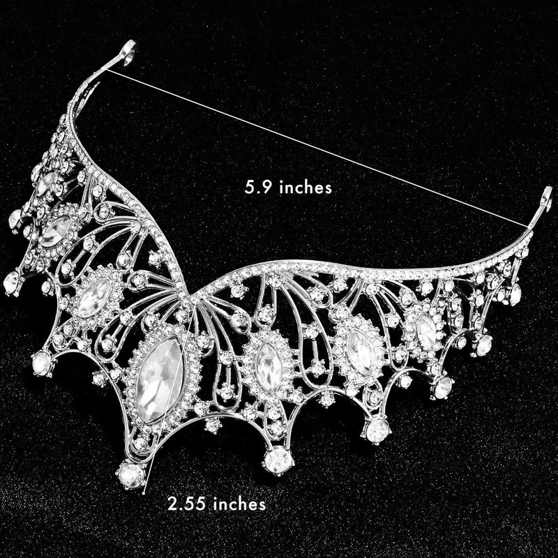 TAROSE Crowns for Women, Queen Crystal Gold Silver Tiaras with White Rhinestone and Combs, Goddess Crown for Wedding Bride Birthday Princess Bridal Shower Hair Accessories for Women - Image 2